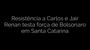 ​Resistência a Carlos e Jair Renan testa força de Bolsonaro em Santa Catarina 